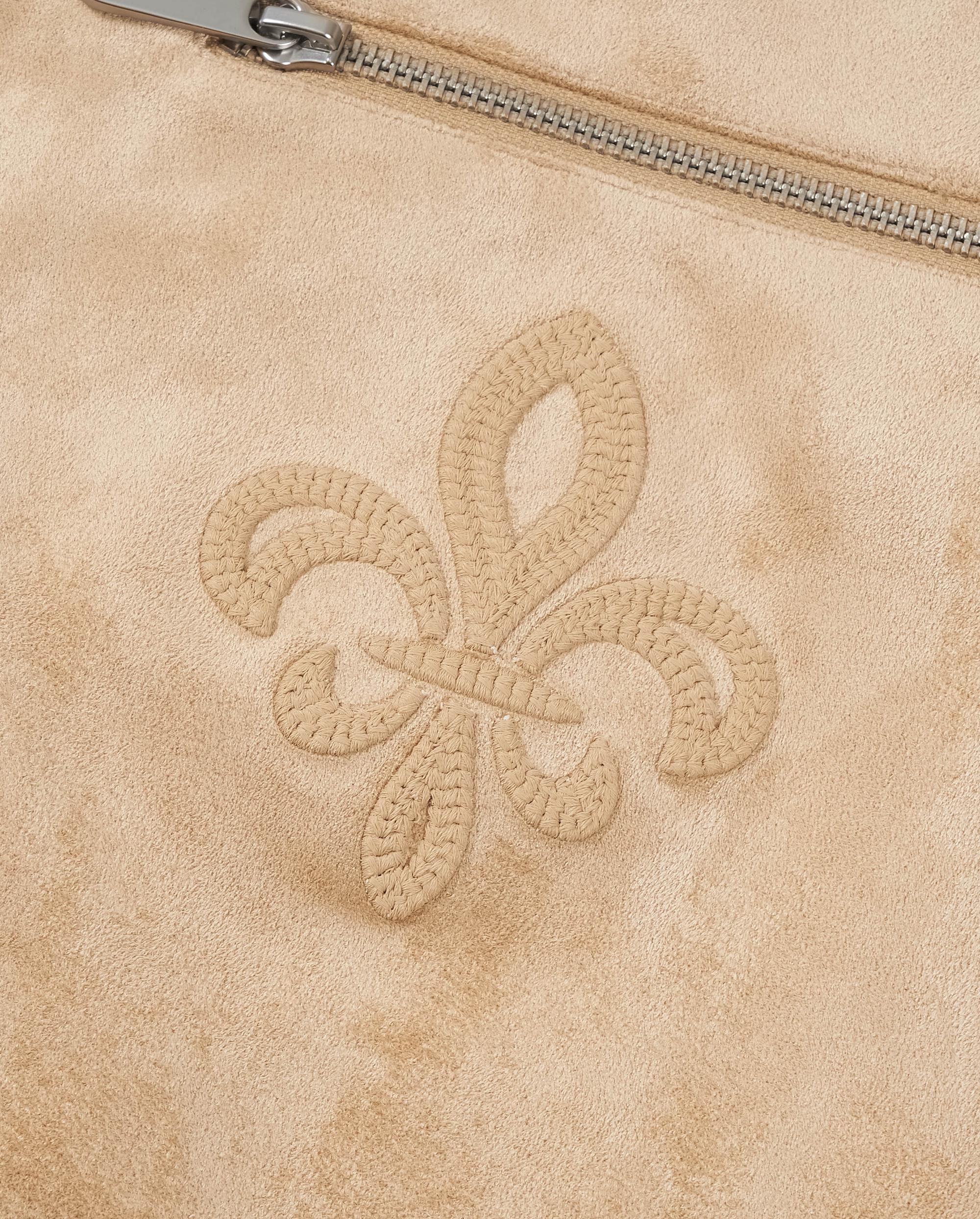 1011824-228 | MEN'S IRIS LOGO FAUX SUEDE LOOSE FIT JACKET | TRAVERTINE