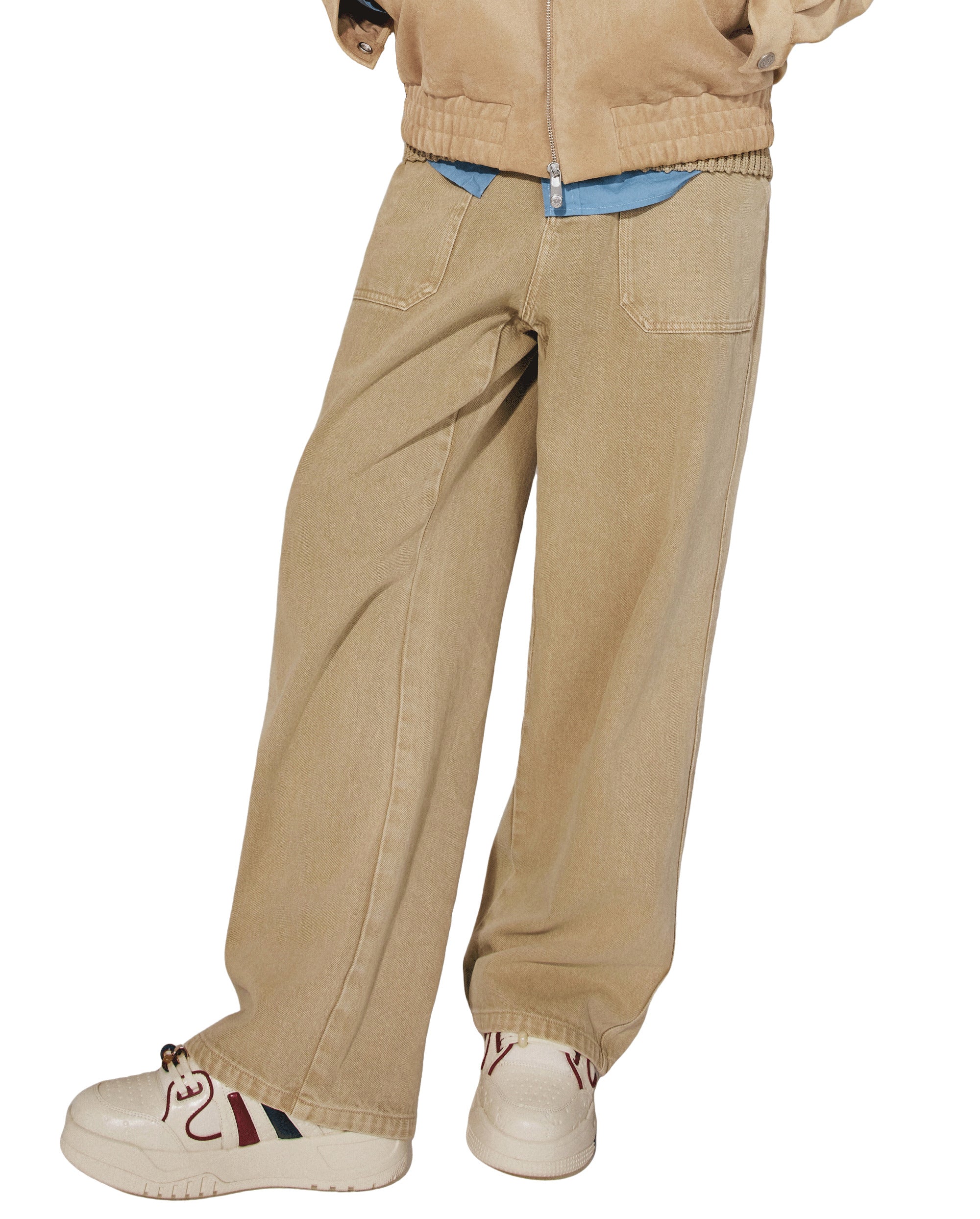 1011826-158 | MEN'S LOOSE FIT CARGO JEANS | MILK TEA