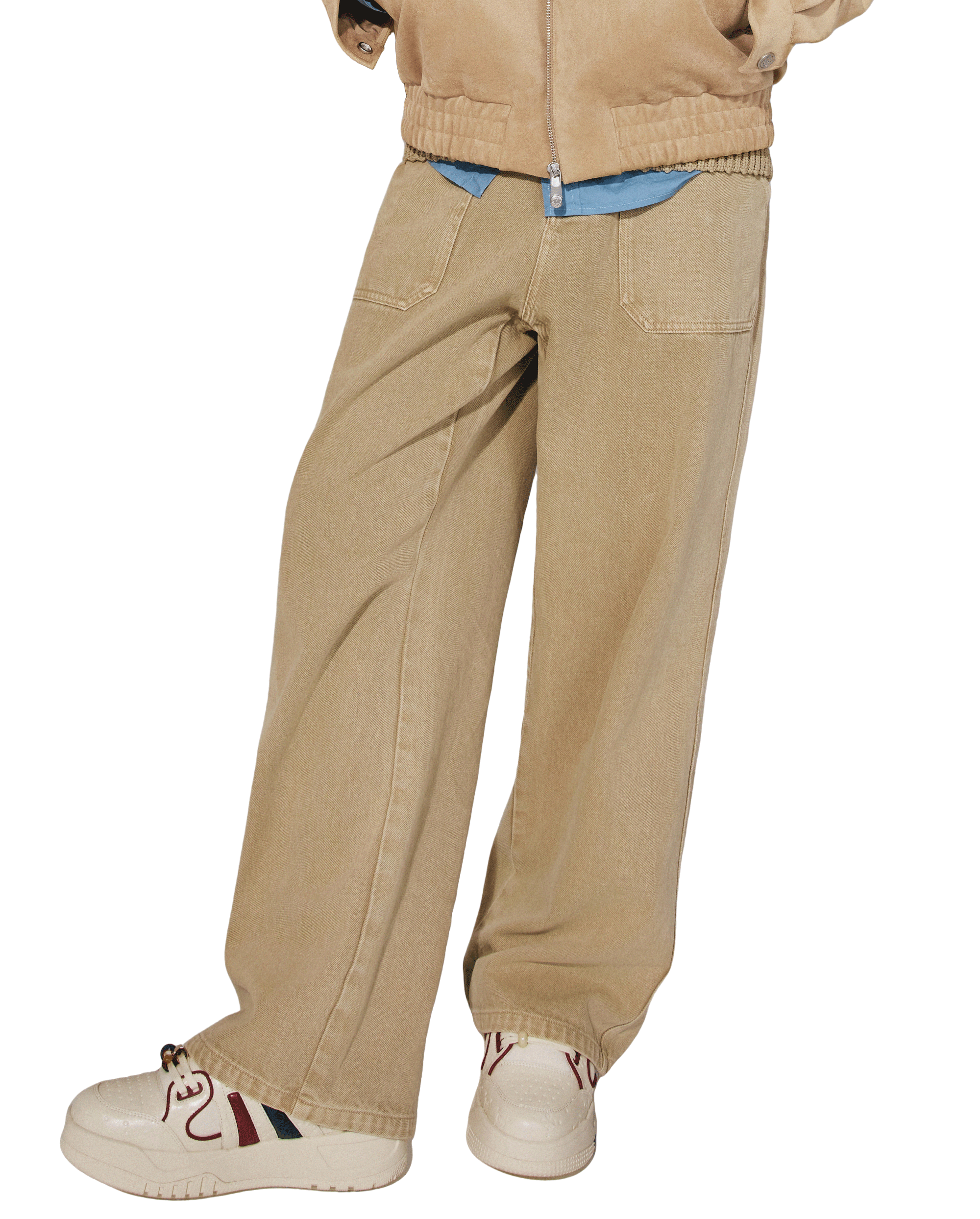 1011826-158 | MEN'S LOOSE FIT CARGO JEANS | MILK TEA