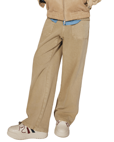 1011826-158 | MEN'S LOOSE FIT CARGO JEANS | MILK TEA