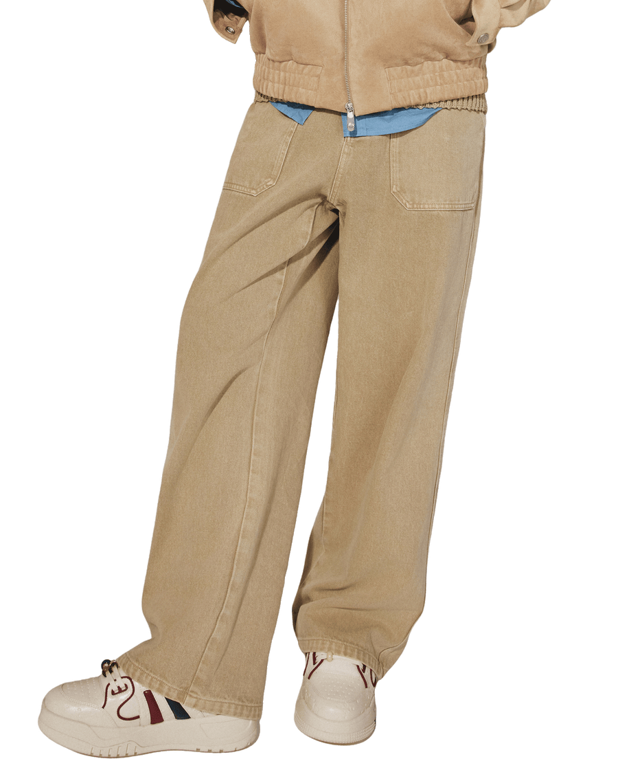 1011826-158 | MEN'S LOOSE FIT CARGO JEANS | MILK TEA