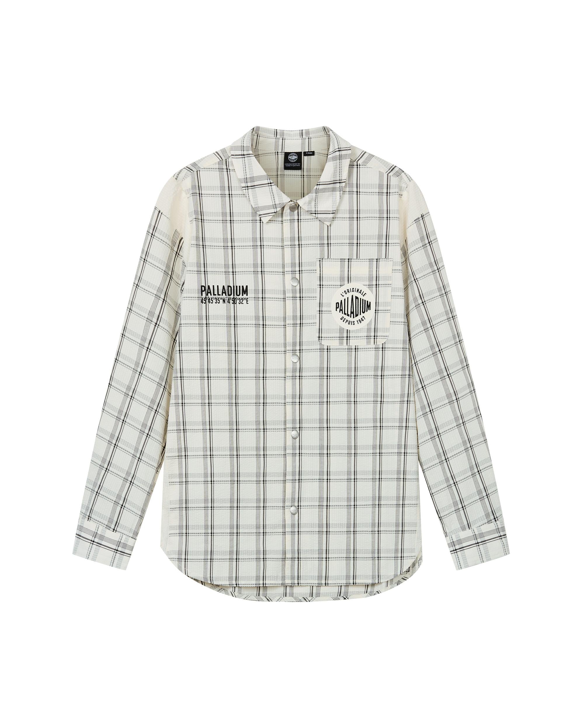 1011833-823 | MEN'S PALLADIUM LOGO OVERSIZE CHECKED SHIRT | BLACK LATTICE