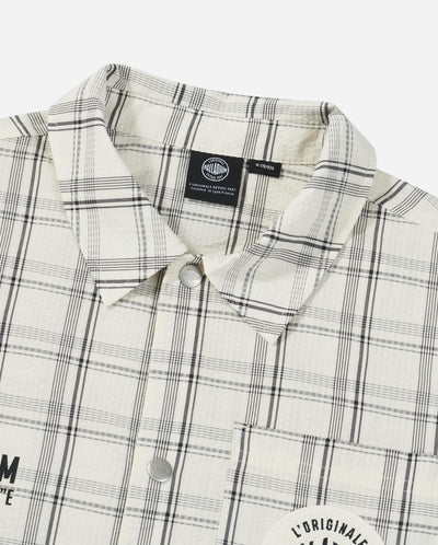 1011833-823 | MEN'S PALLADIUM LOGO OVERSIZE CHECKED SHIRT | BLACK LATTICE