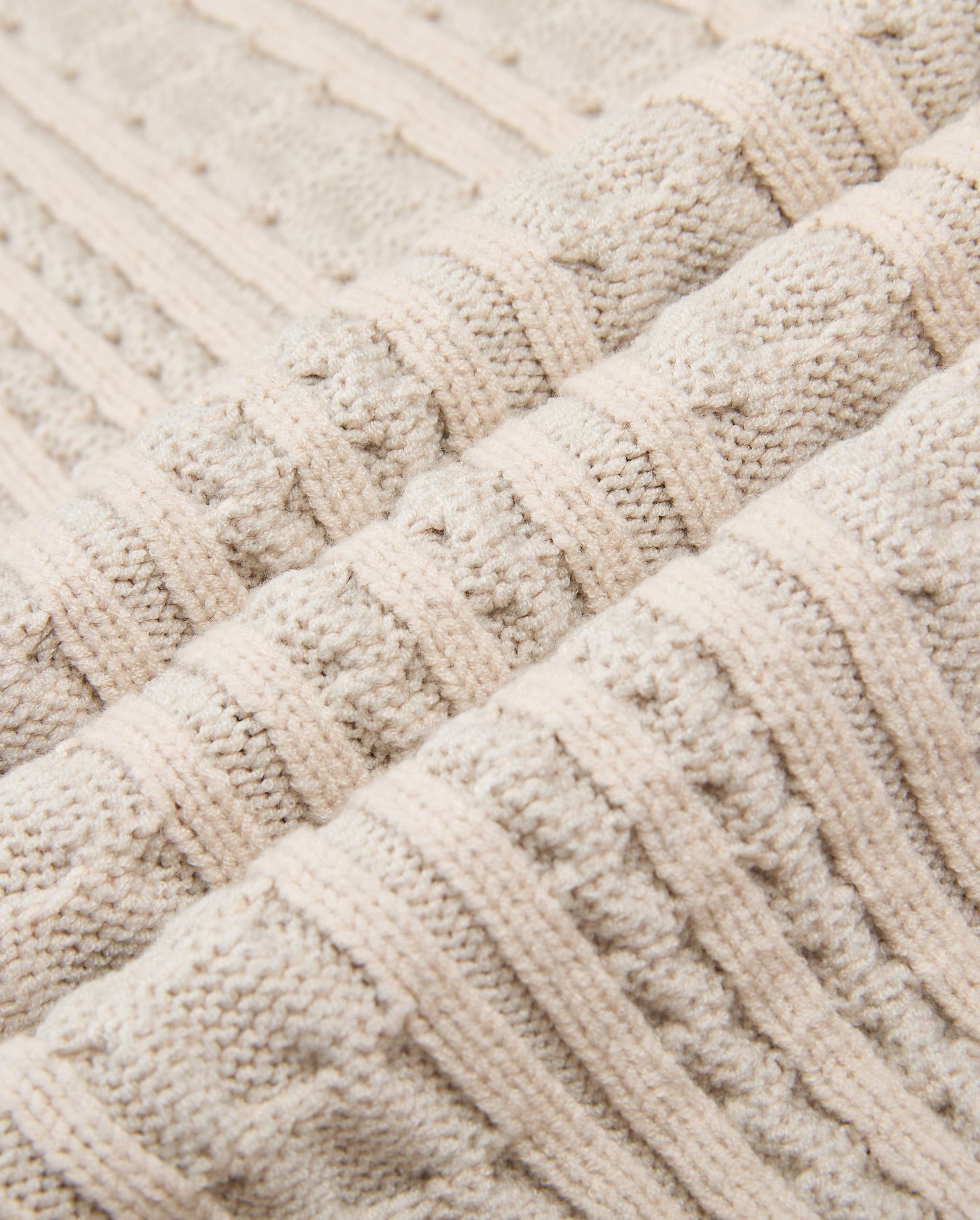 1011836-244 | MEN'S PALLADIUM LOGO RIPPED CABLE-KINT SWEATER | WHITECAP GRAY