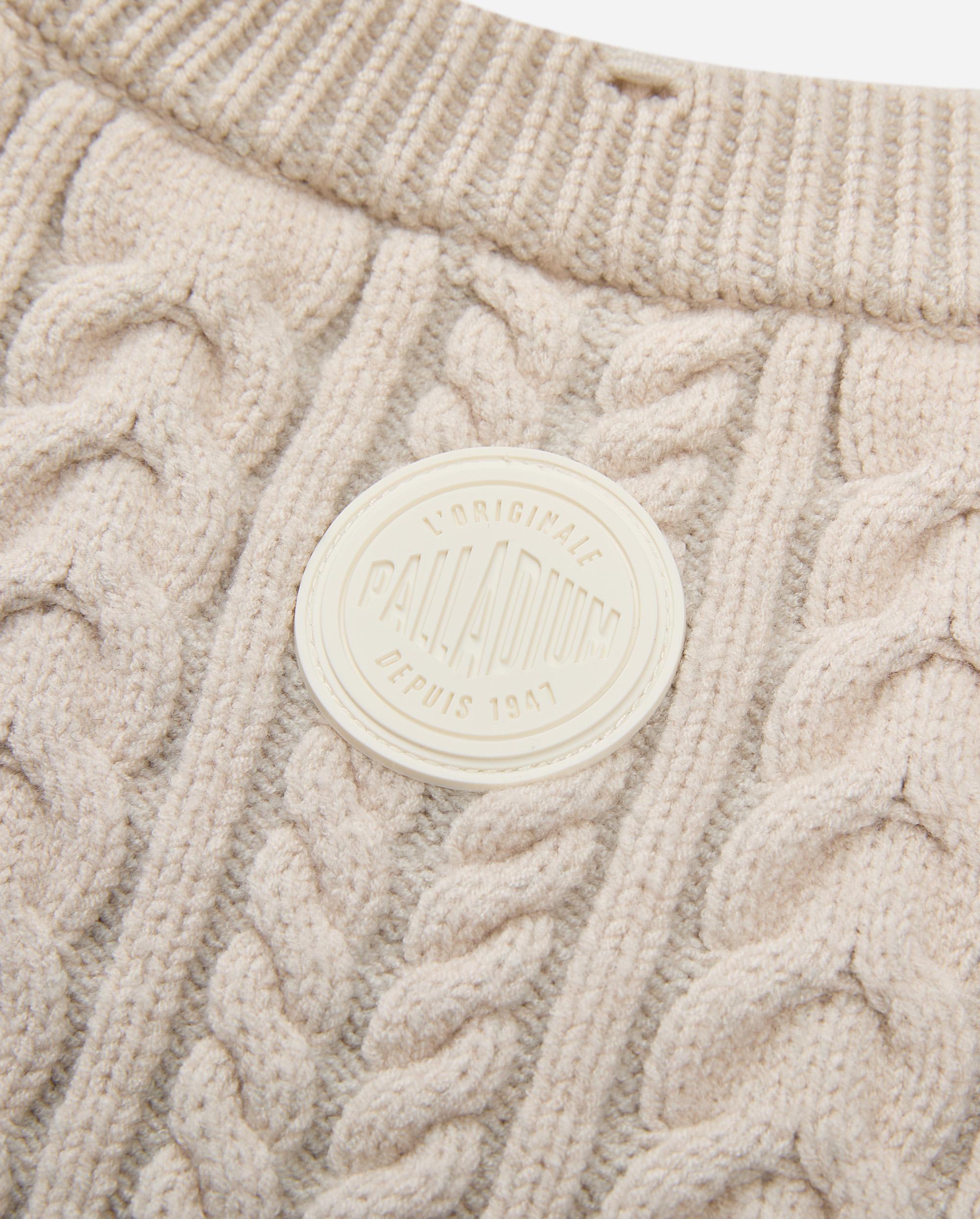 1011836-244 | MEN'S PALLADIUM LOGO RIPPED CABLE-KINT SWEATER | WHITECAP GRAY