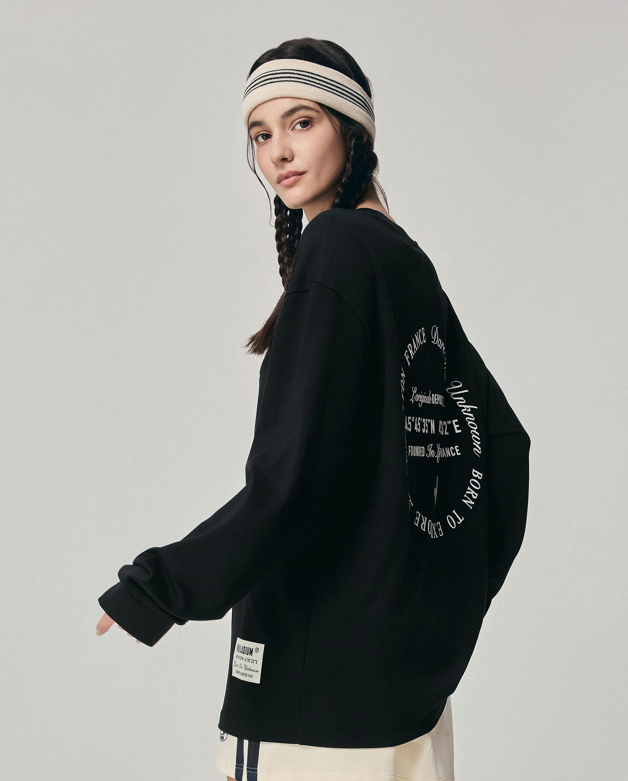 1011839-032 | MEN'S THEME PRINTED LOOSE FIT LONG SLEEVES T-SHIRT | TAP SHOE