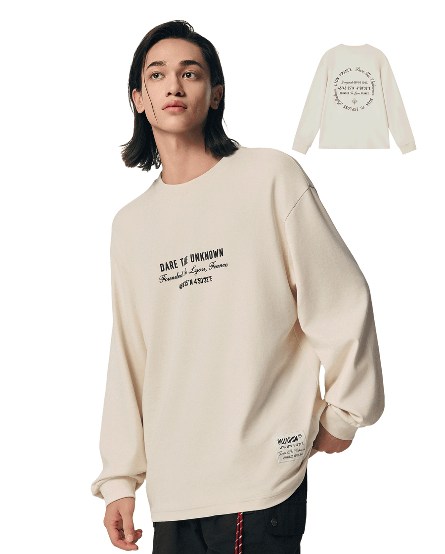 1011839-244 | MEN'S THEME PRINTED LOOSE FIT LONG SLEEVES T-SHIRT | WHITECAP GRAY