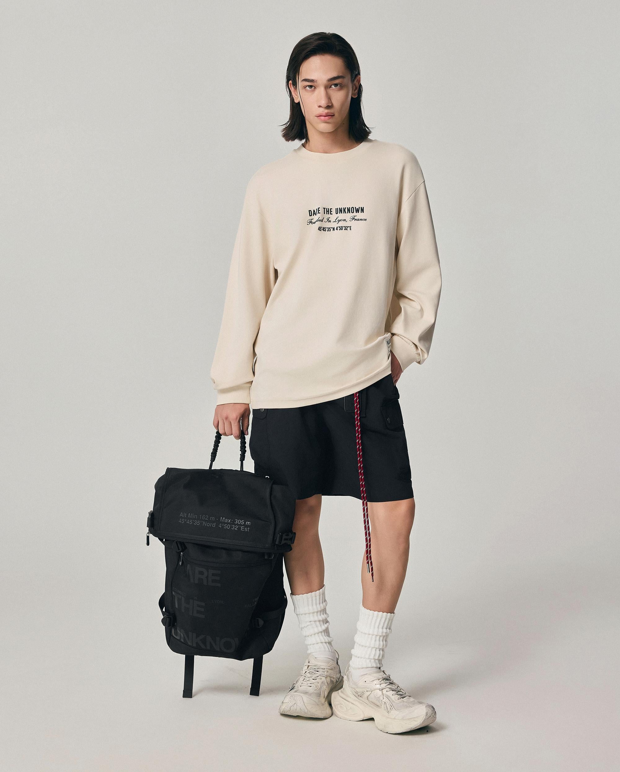 1011839-244 | MEN'S THEME PRINTED LOOSE FIT LONG SLEEVES T-SHIRT | WHITECAP GRAY