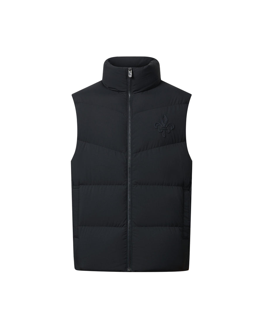 1011842-032 | MEN'S EMBROIDERED IRIS LOGO DOWN VEST JACKET | TAP SHOE