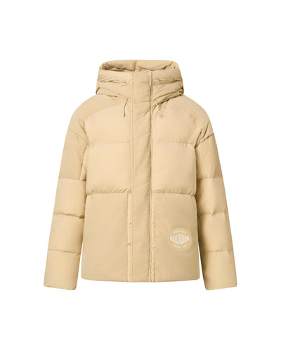 1011848-158 | MEN'S PALLADIUM LOGO CORDUROY HOODED DOWN JACKET | MILK TEA