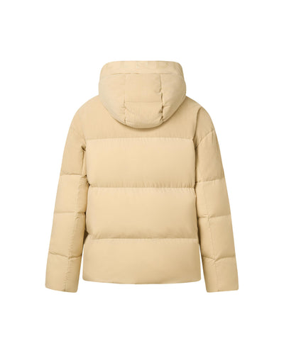 1011848-158 | MEN'S PALLADIUM LOGO CORDUROY HOODED DOWN JACKET | MILK TEA