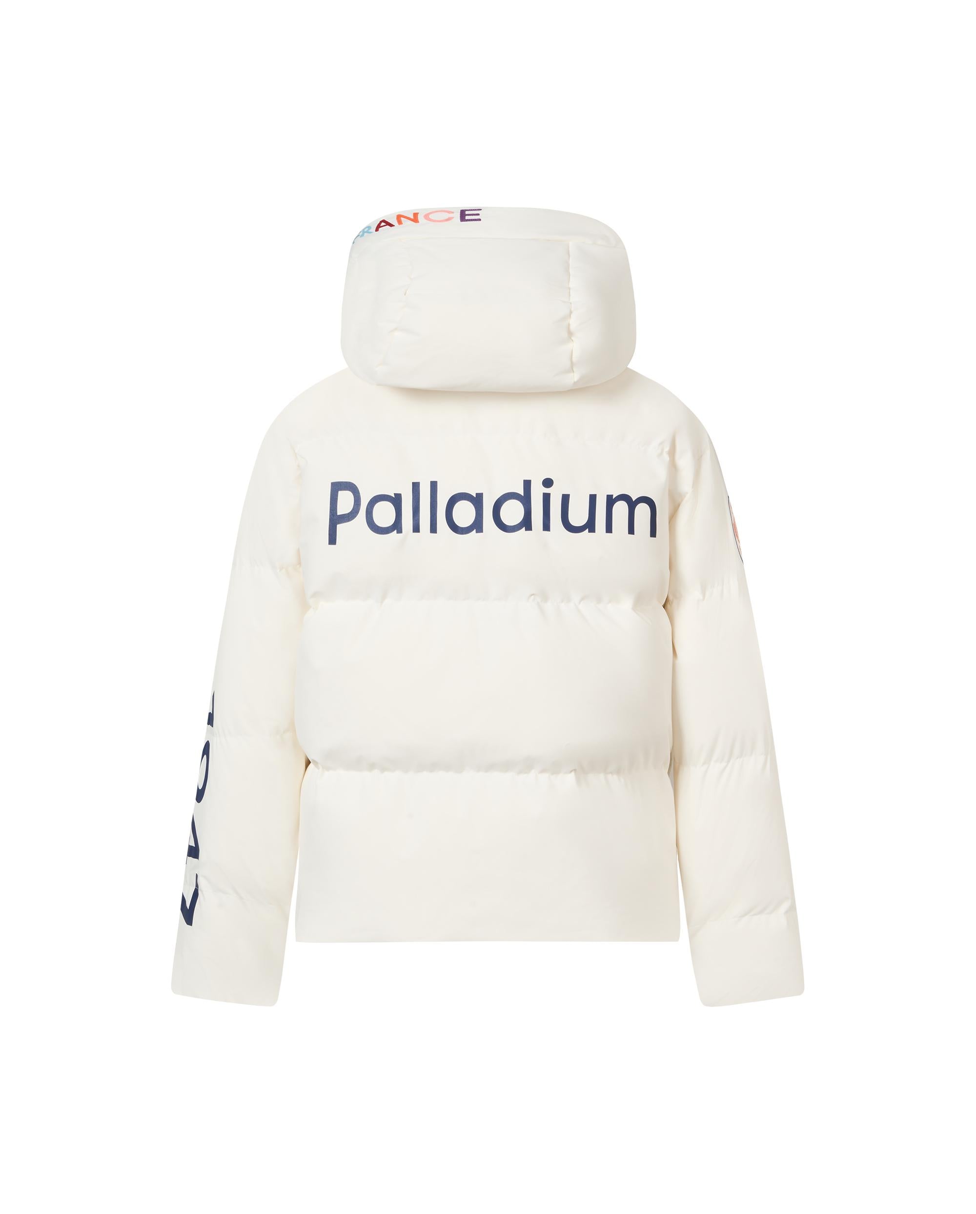 1011852-262 | MEN'S PALLADIUM LOGO HOODED DOWN JACKET | MARSHMALLOW