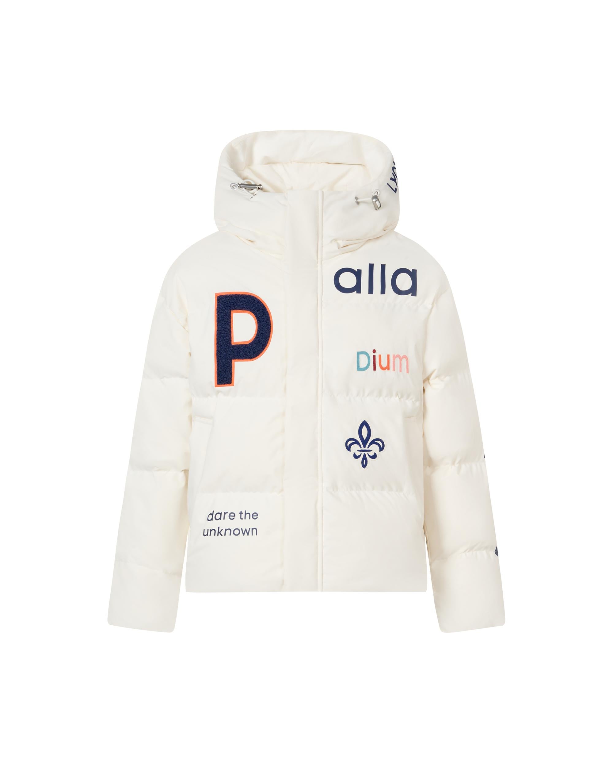 1011852-262 | MEN'S PALLADIUM LOGO HOODED DOWN JACKET | MARSHMALLOW