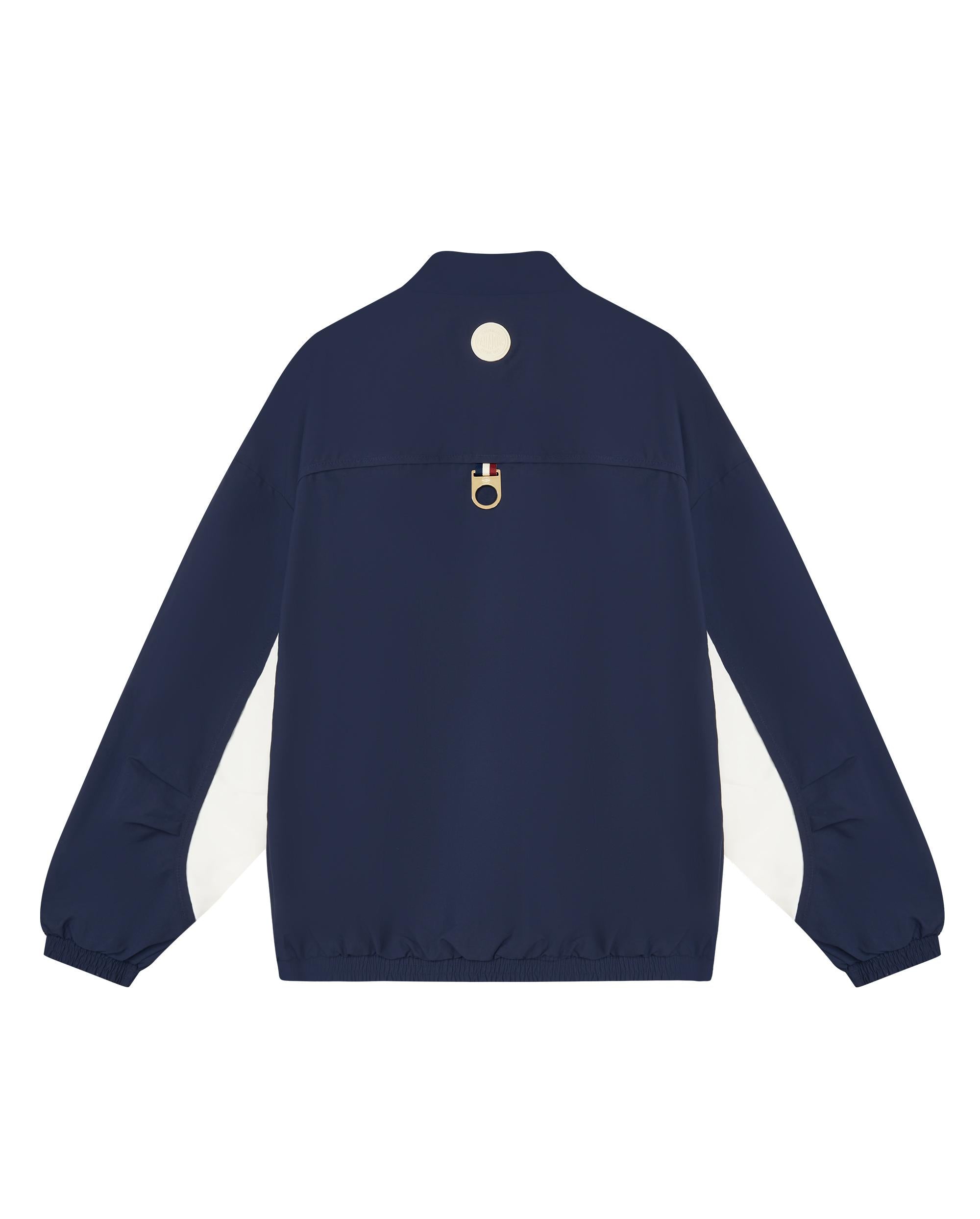 1011858-453 | MEN'S IRIS LOGO COLOR BLOCKS LOOSE FIT JACKET | MARITIME BLUE