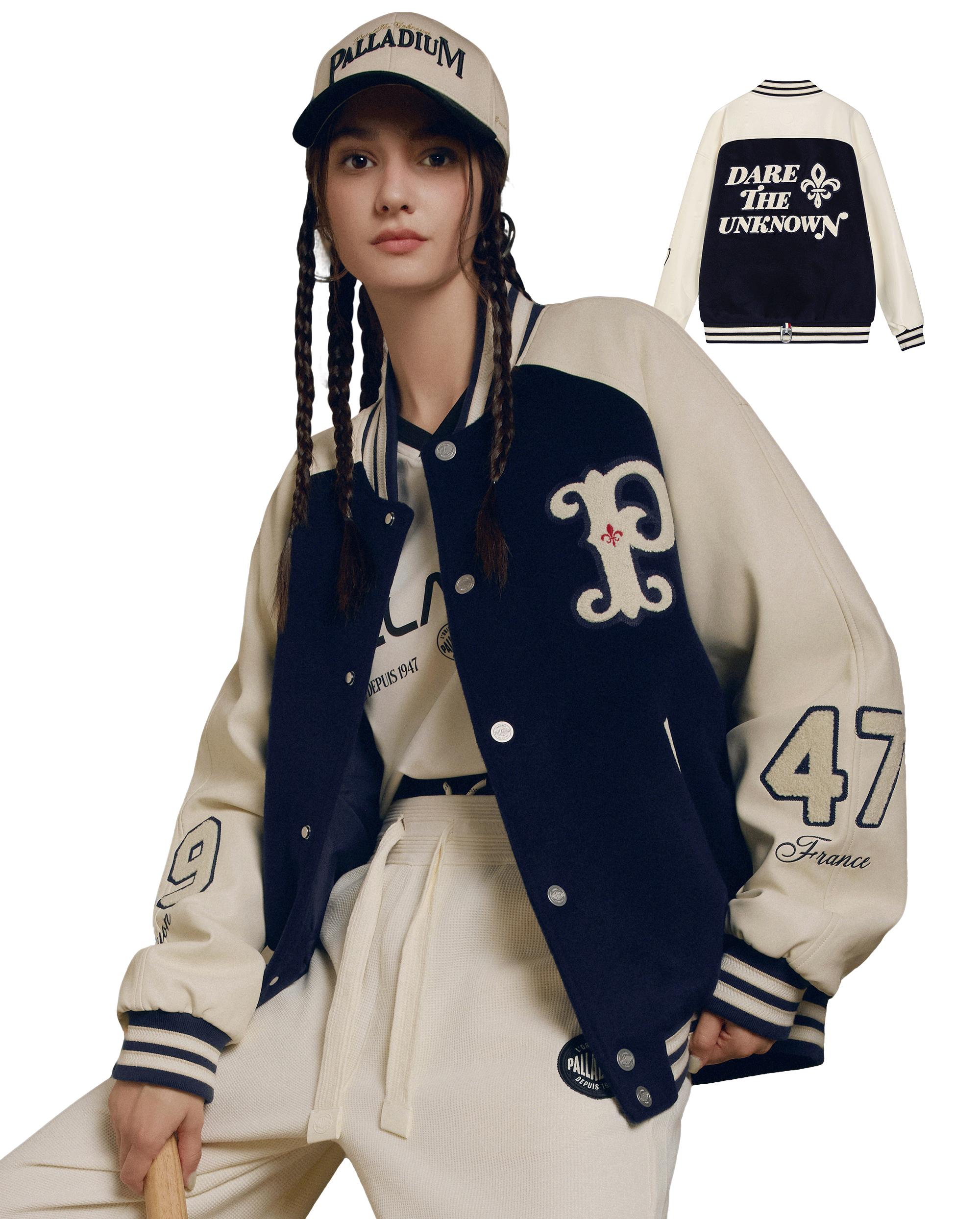 1011865-403 | MEN'S LOGO OVERSIZE WOOL-BLEND COLOR BLOCKS JACKET | TOTAL ECLIPSE