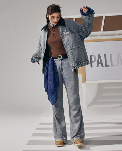 1011866-424 | MEN'S LOGO VINTAGE LOOSE FIT COTTON DENIM JACKET | BLUE SHADOW