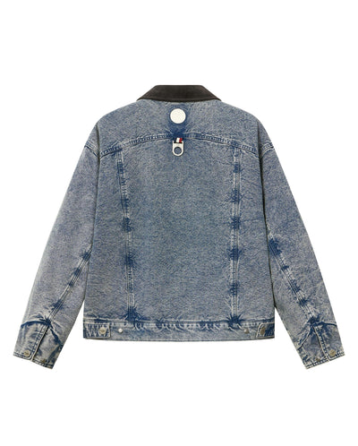 1011866-424 | MEN'S LOGO VINTAGE LOOSE FIT COTTON DENIM JACKET | BLUE SHADOW