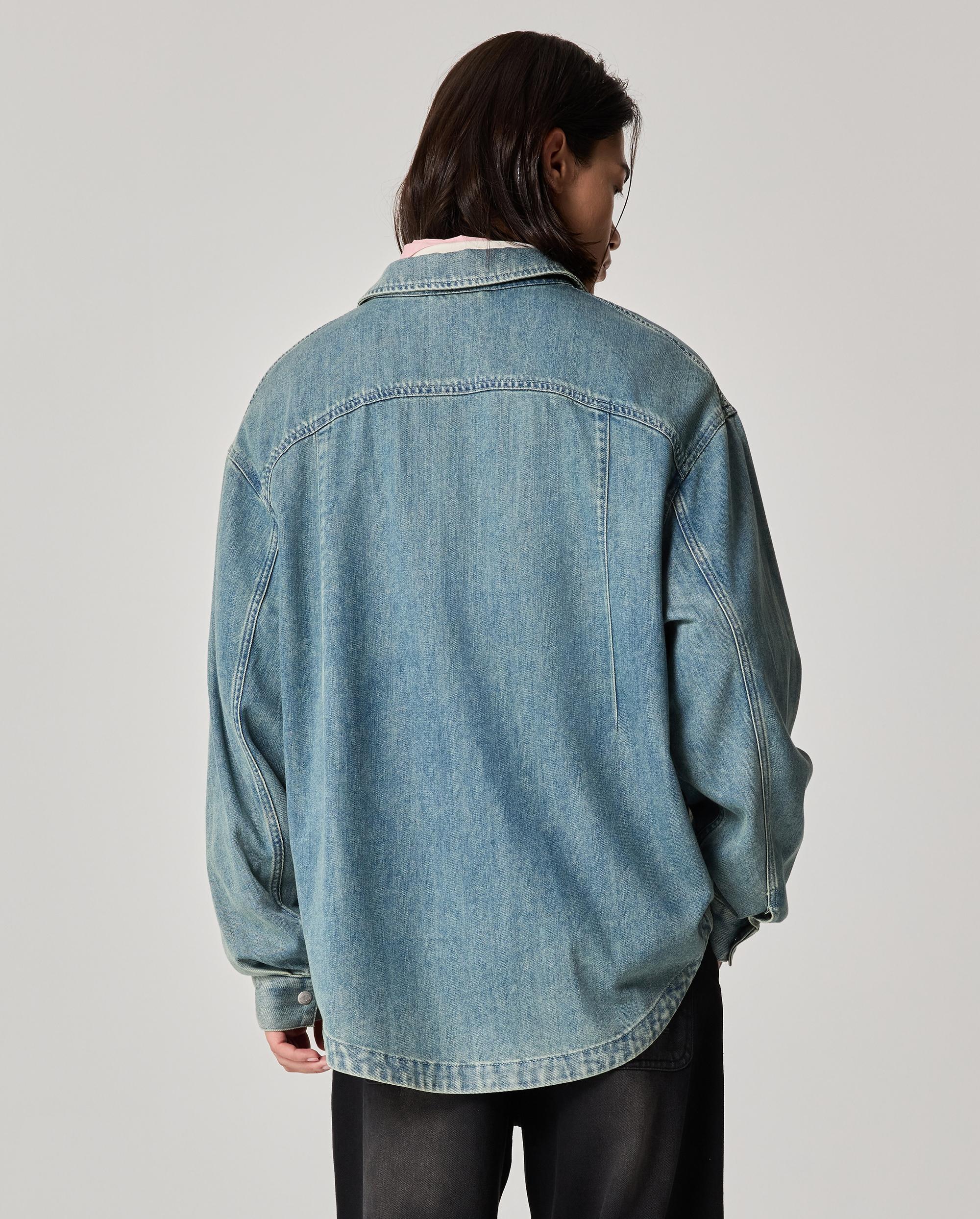 1011885-424 | MEN'S IRIS LOGO LOOSE FIT LONG SLEEVES SHIRT | BLUE SHADOW