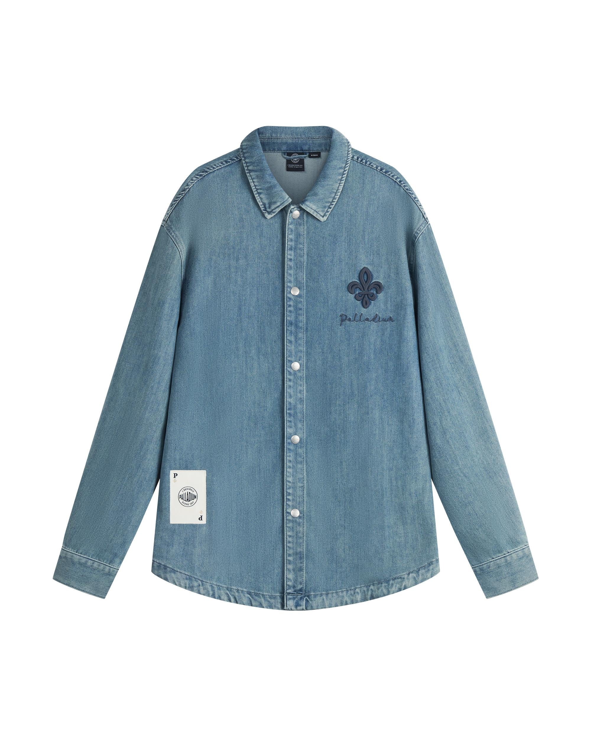 1011885-424 | MEN'S IRIS LOGO LOOSE FIT LONG SLEEVES SHIRT | BLUE SHADOW