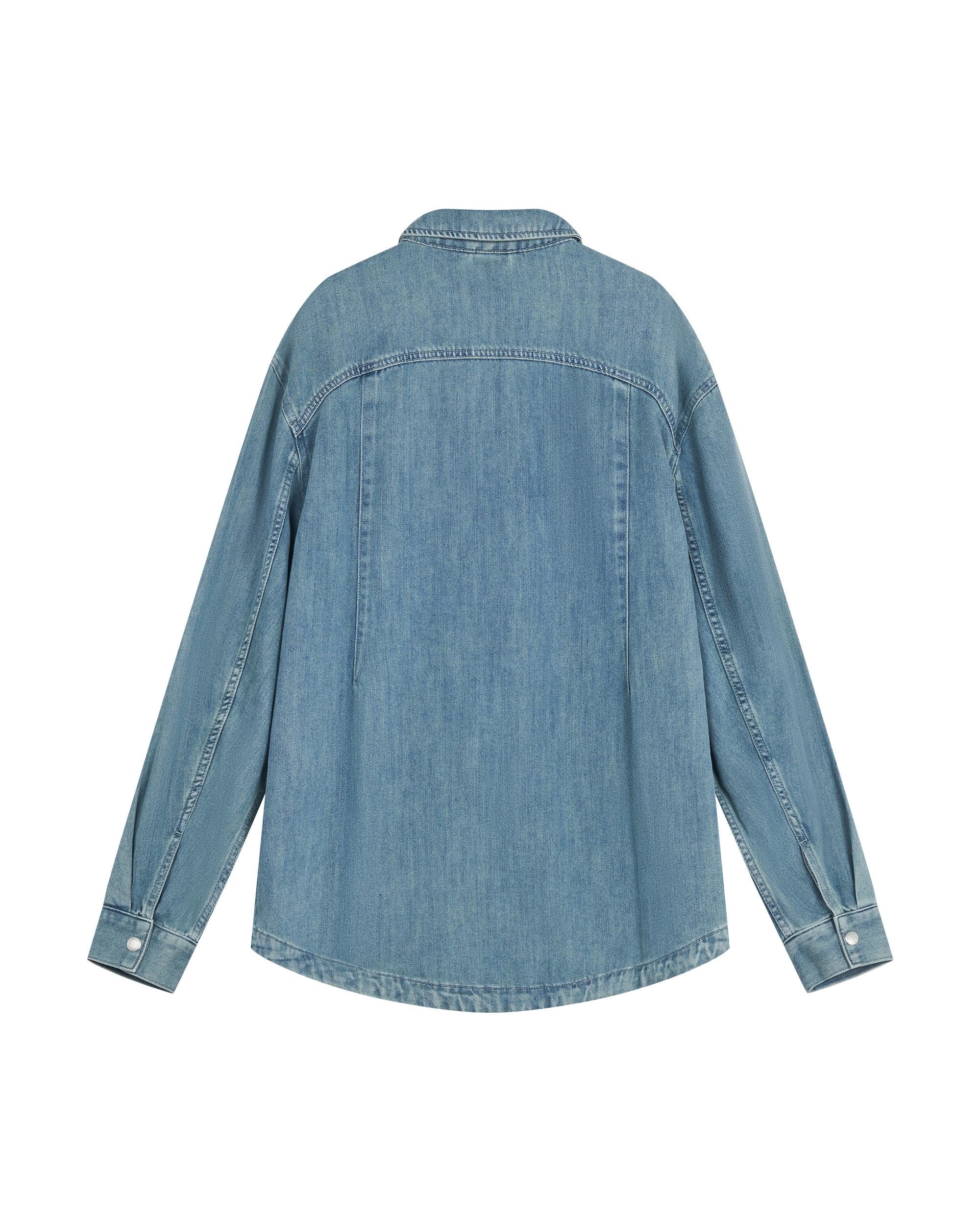 1011885-424 | MEN'S IRIS LOGO LOOSE FIT LONG SLEEVES SHIRT | BLUE SHADOW