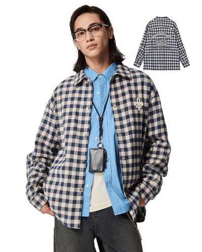1011887-174 | MEN'S IRIS LOGO CHECKED LONG SLEEVES SHIRT