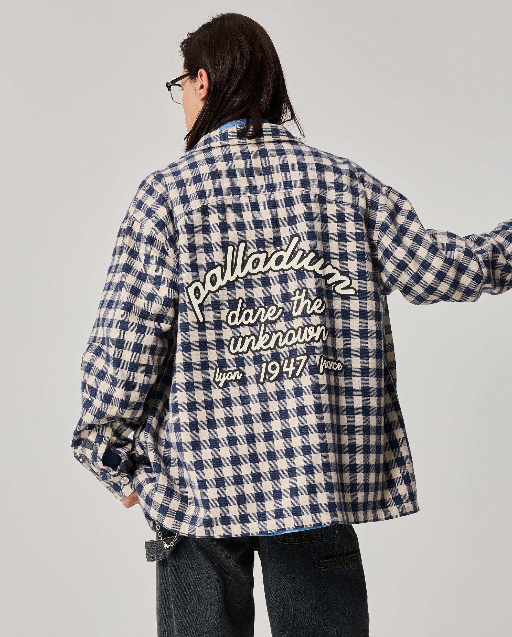 1011887-174 | MEN'S IRIS LOGO CHECKED LONG SLEEVES SHIRT | BU/WT