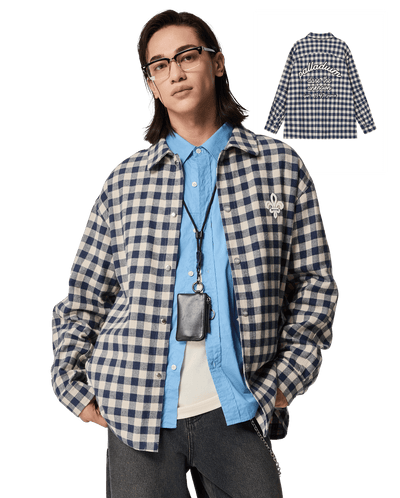 1011887-174 | MEN'S IRIS LOGO CHECKED LONG SLEEVES SHIRT