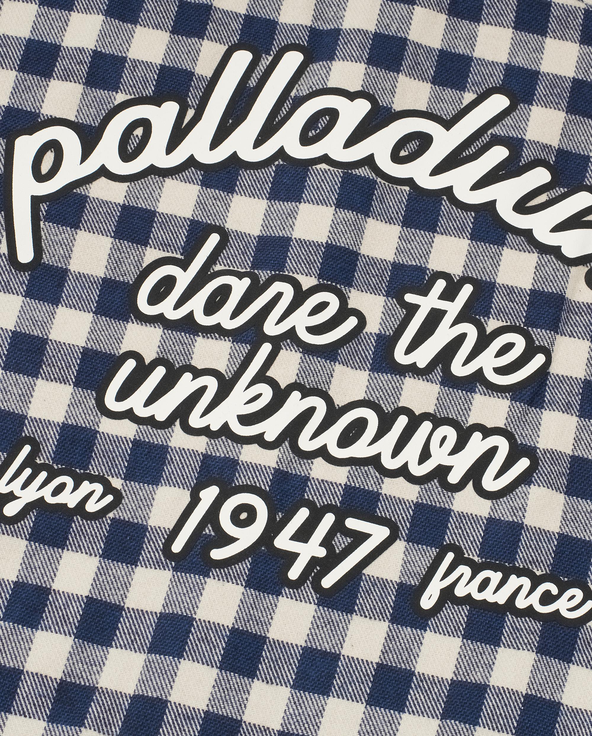 1011887-174 | MEN'S IRIS LOGO CHECKED LONG SLEEVES SHIRT | BU/WT