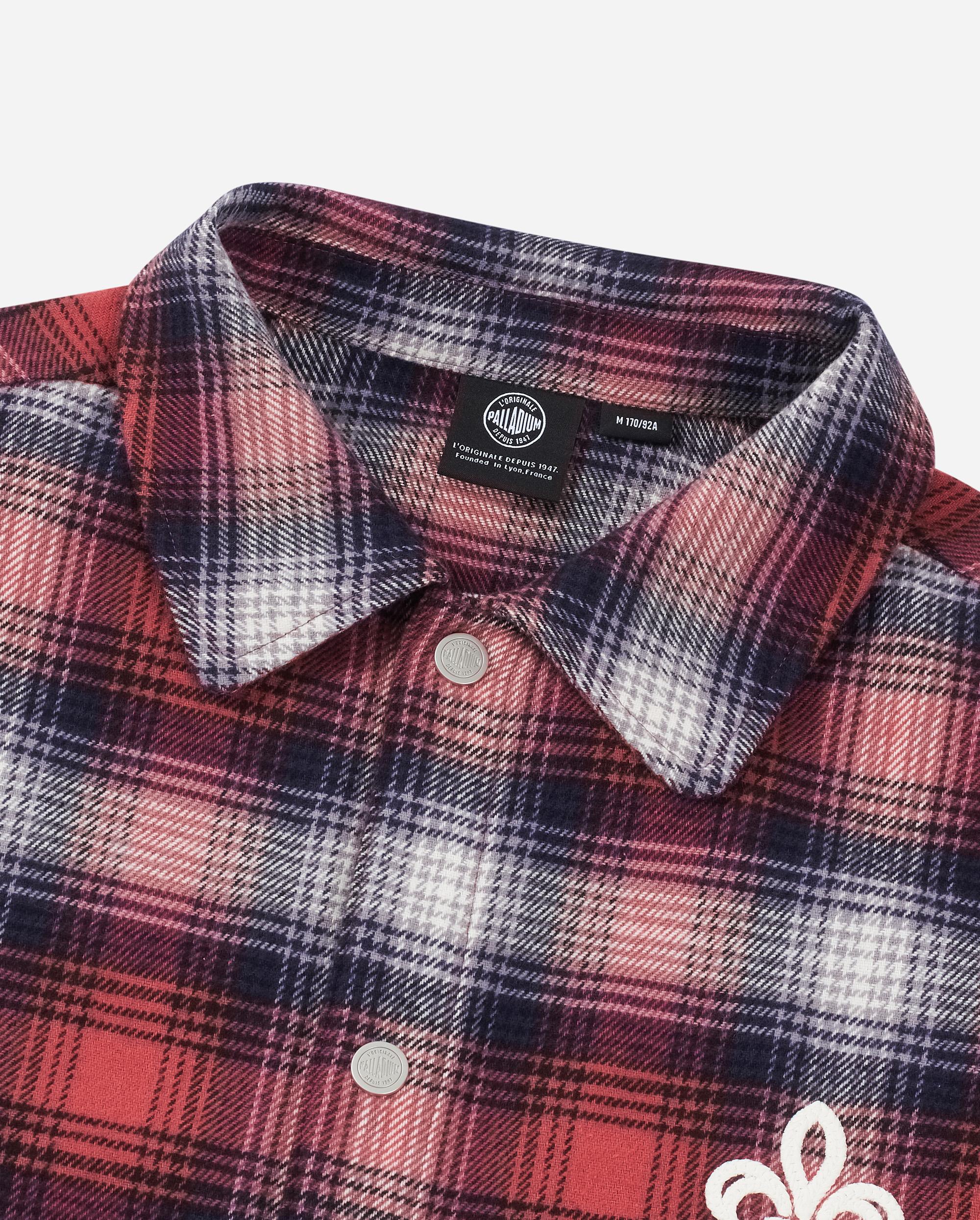 1011887-560 | MEN'S IRIS LOGO CHECKED LONG SLEEVES SHIRT | RED BLUE WHITE PLAID