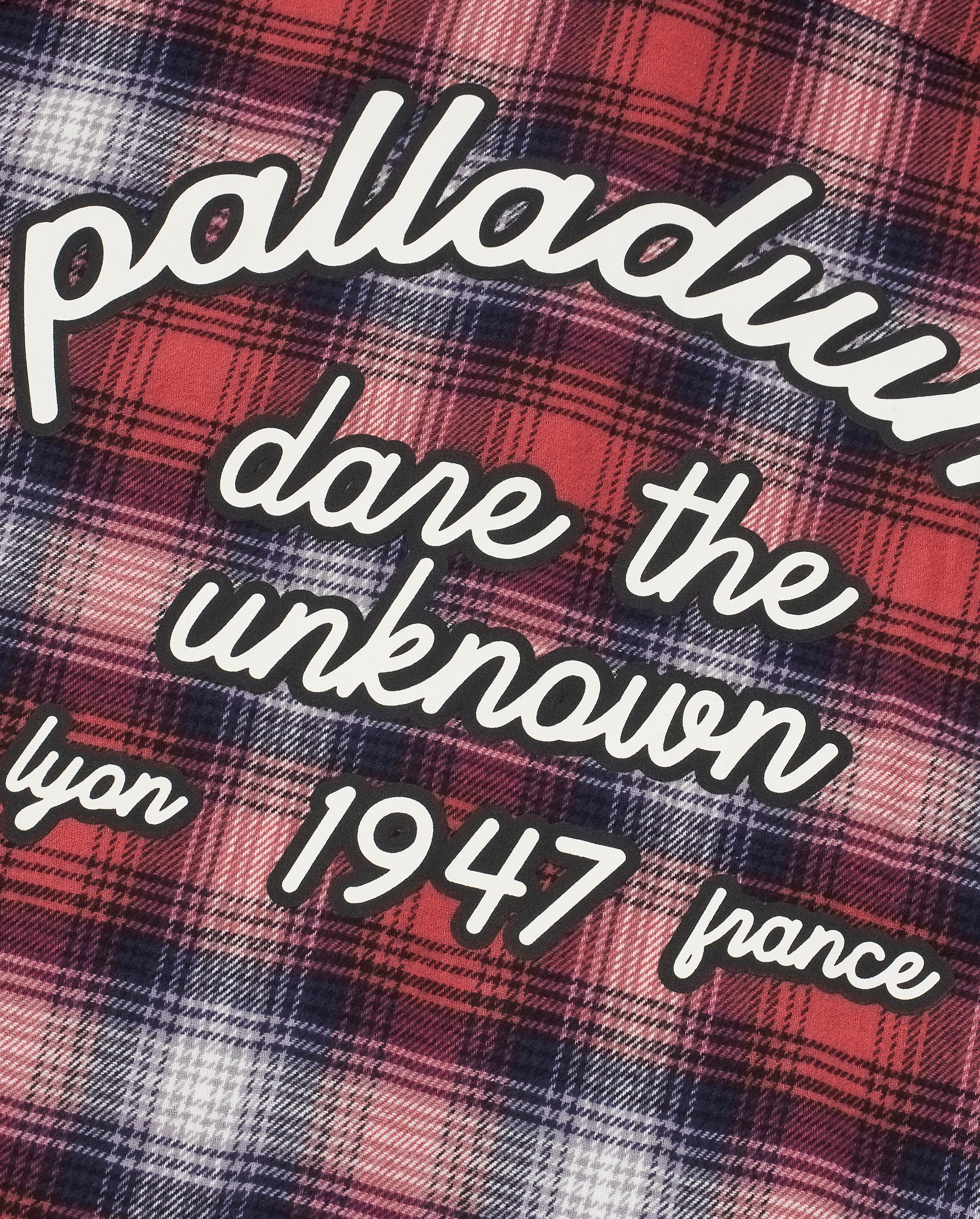 1011887-560 | MEN'S IRIS LOGO CHECKED LONG SLEEVES SHIRT | RED BLUE WHITE PLAID