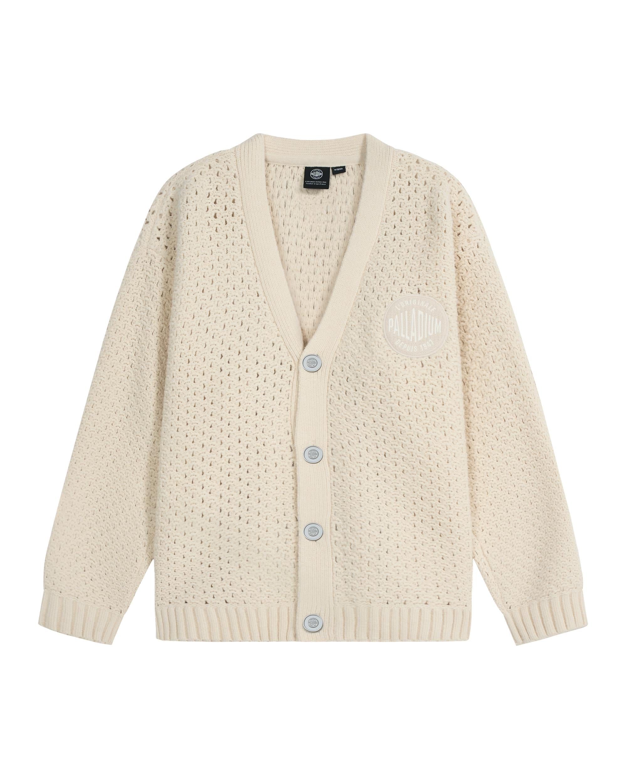 1011891-244 | MEN'S PALLADIUM LOGO V-NECK CARDIGAN | WHITECAP GRAY