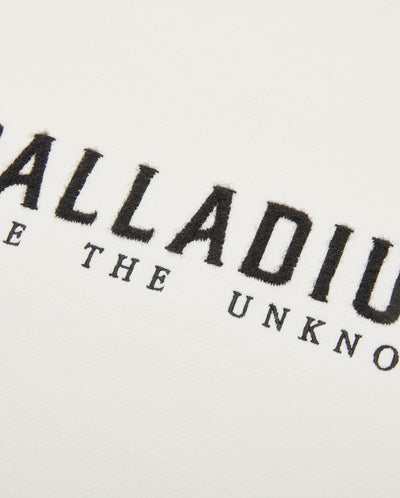 1011896-262 | MEN'S LOGO DROPPED SHOULDERS COTTON SWEATSHIRT | MARSHMALLOW