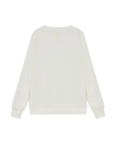 1011896-262 | MEN'S LOGO DROPPED SHOULDERS COTTON SWEATSHIRT | MARSHMALLOW