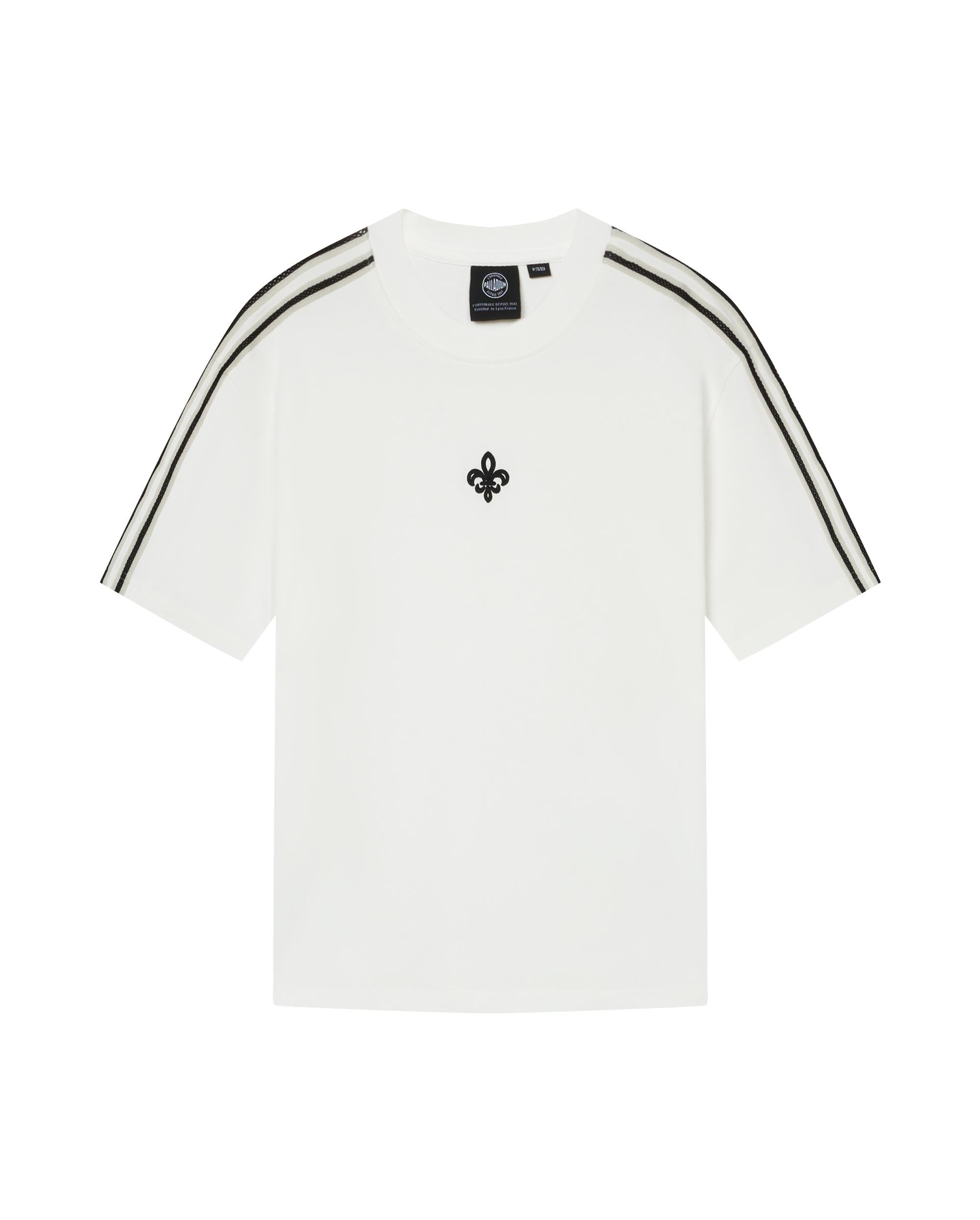 1011898-262 | MEN'S IRIS LOGO LOOSE FIT SIDE STRIPED T-SHIRT | MARSHMALLOW