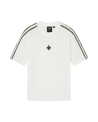 1011898-262 | MEN'S IRIS LOGO LOOSE FIT SIDE STRIPED T-SHIRT | MARSHMALLOW