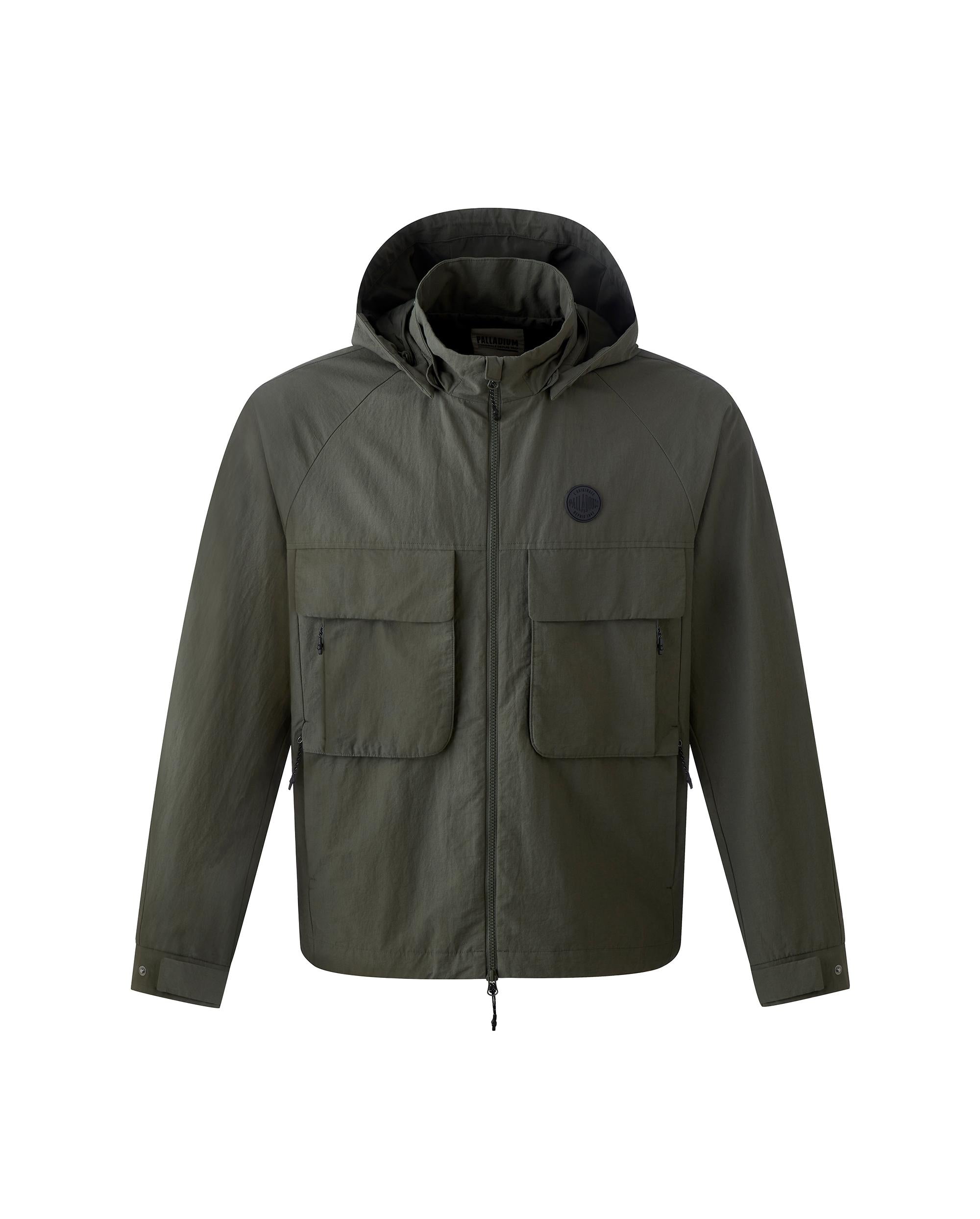 1012309-314 | MEN'S PALLADIUM LOGO CARGO HOODED JACKET | DRY GREEN