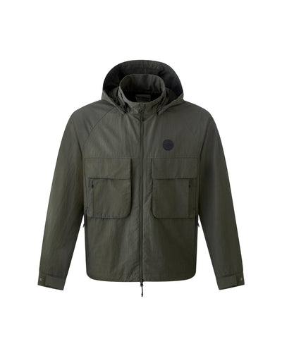 1012309-314 | MEN'S PALLADIUM LOGO CARGO HOODED JACKET | DRY GREEN
