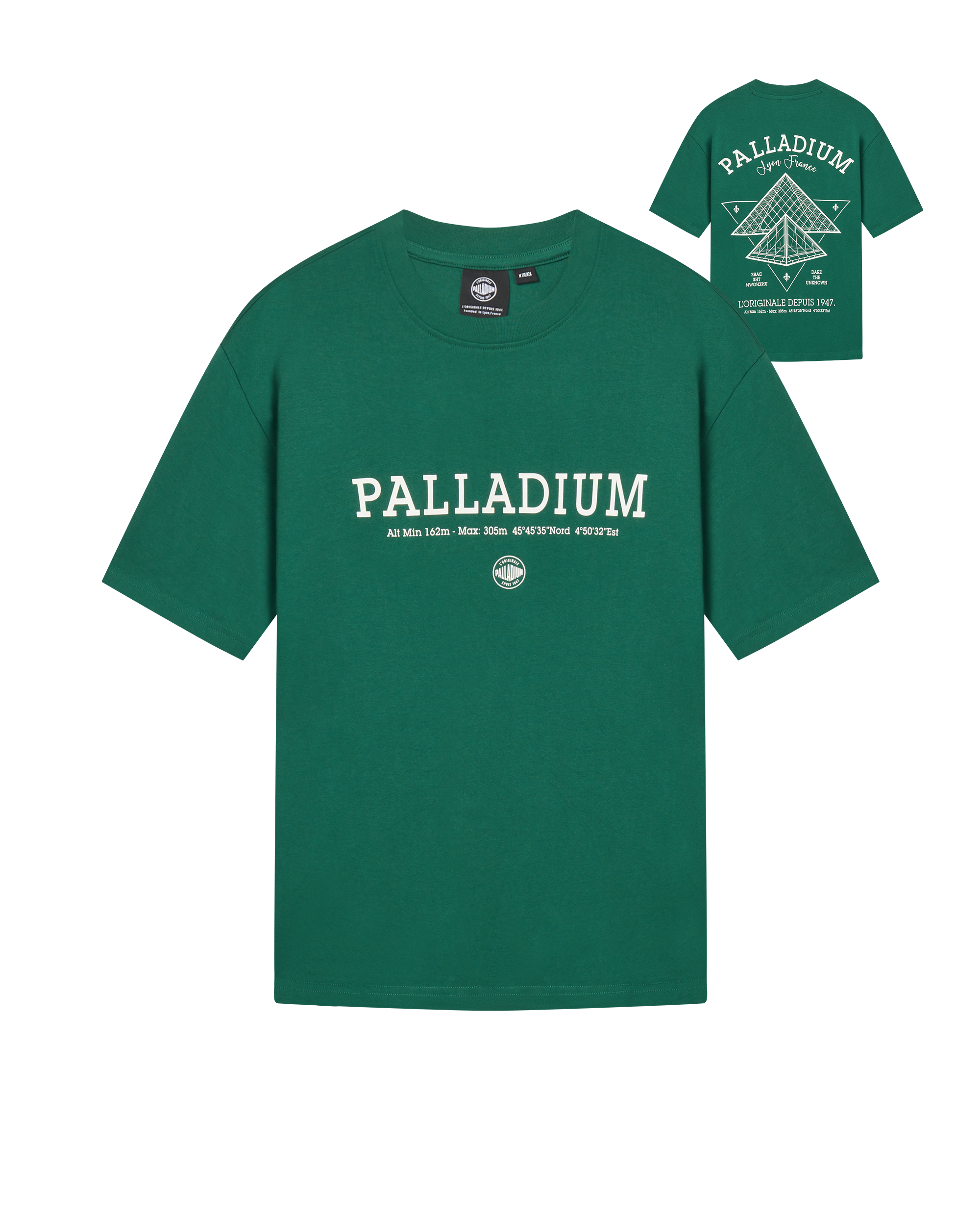 1012348-375 | MEN'S PALLADIUM LOGO COTTON T-SHIRT | BLACKISH GRN
