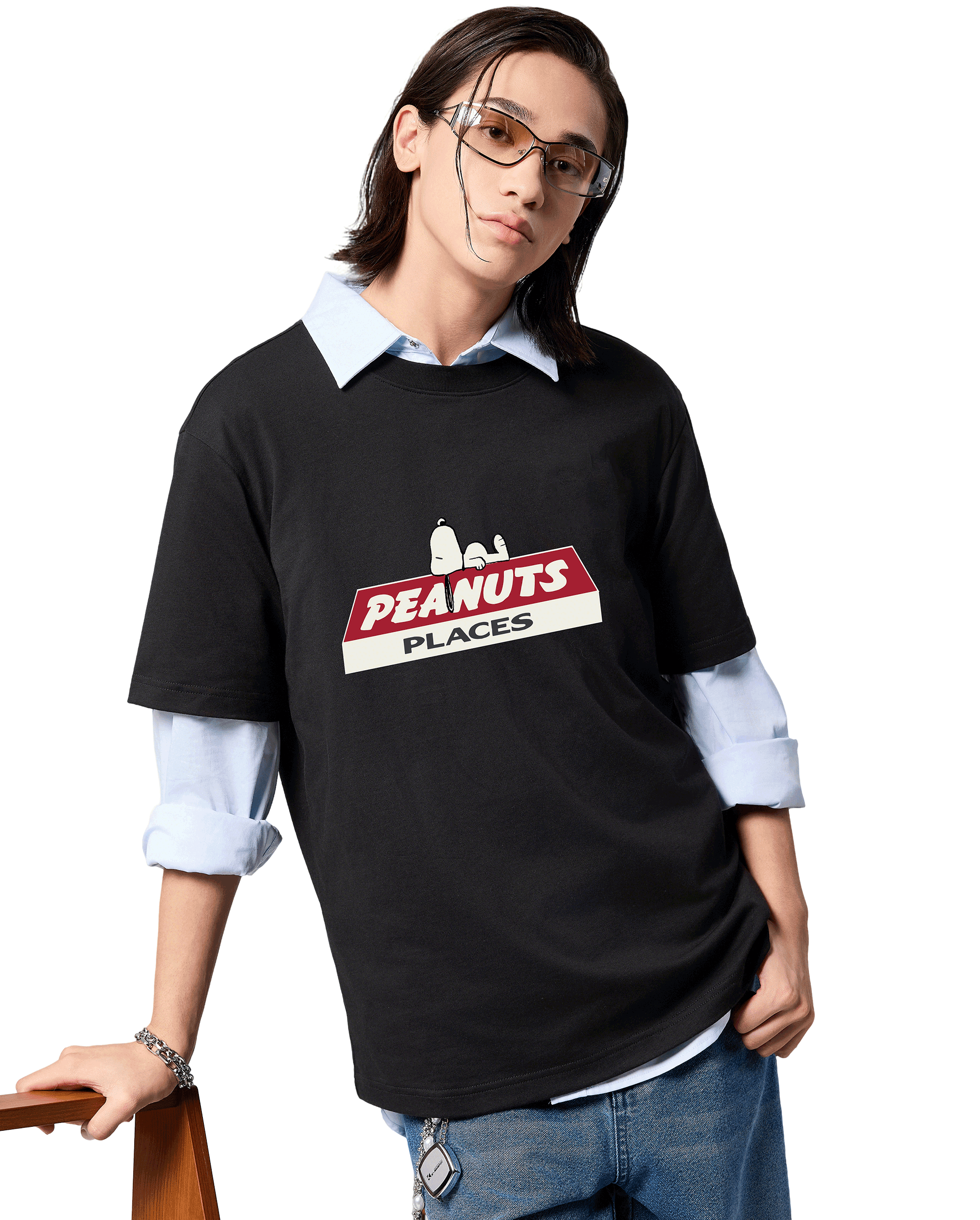 1012426-032 | PALLADIUM X SNOOPY LOGO LOOSE FIT COTTON T-SHIRT | TAP SHOE