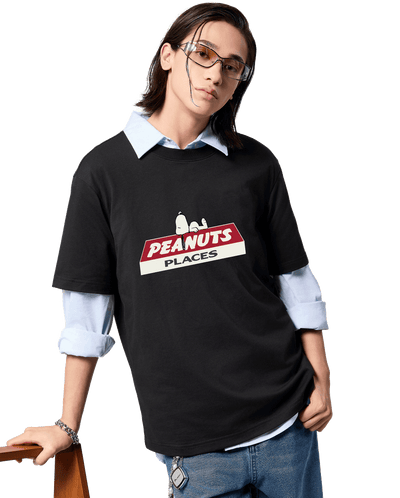 1012426-032 | PALLADIUM X SNOOPY LOGO LOOSE FIT COTTON T-SHIRT | TAP SHOE