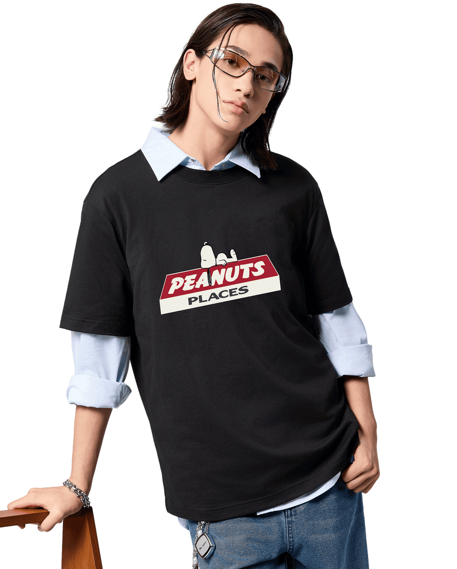 1012426-032 | PALLADIUM X SNOOPY LOGO LOOSE FIT COTTON T-SHIRT | TAP SHOE