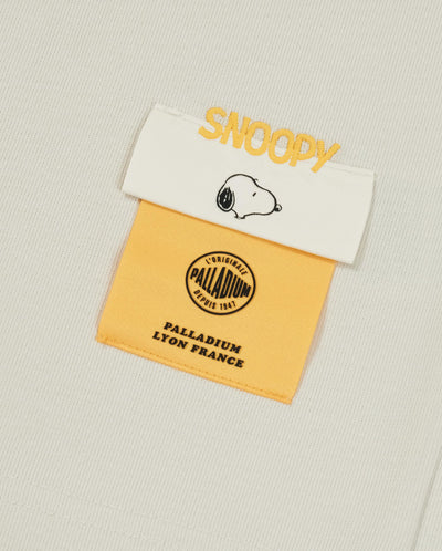 1012429-124 | PALLADIUM X SNOOPY LOGO LOOSE FIT COTTON T-SHIRT | WHISPER WHITE