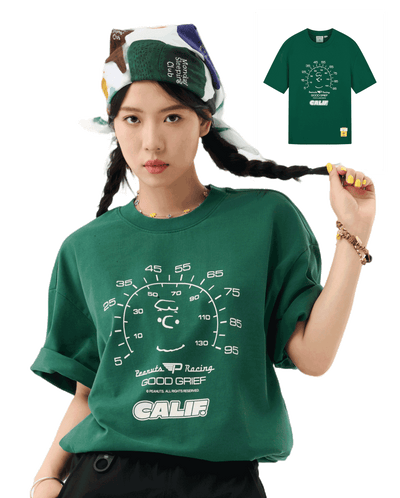 1012429-389 | PALLADIUM X SNOOPY LOGO LOOSE FIT COTTON T-SHIRT | POSY GREEN