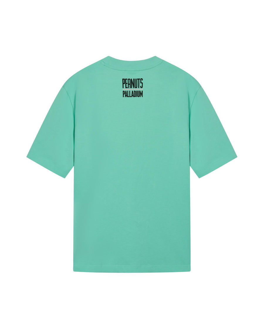 1012431-382 | PALLADIUM X SNOOPY LOGO LOOSE FIT COTTON T-SHIRT | ICE GREEN