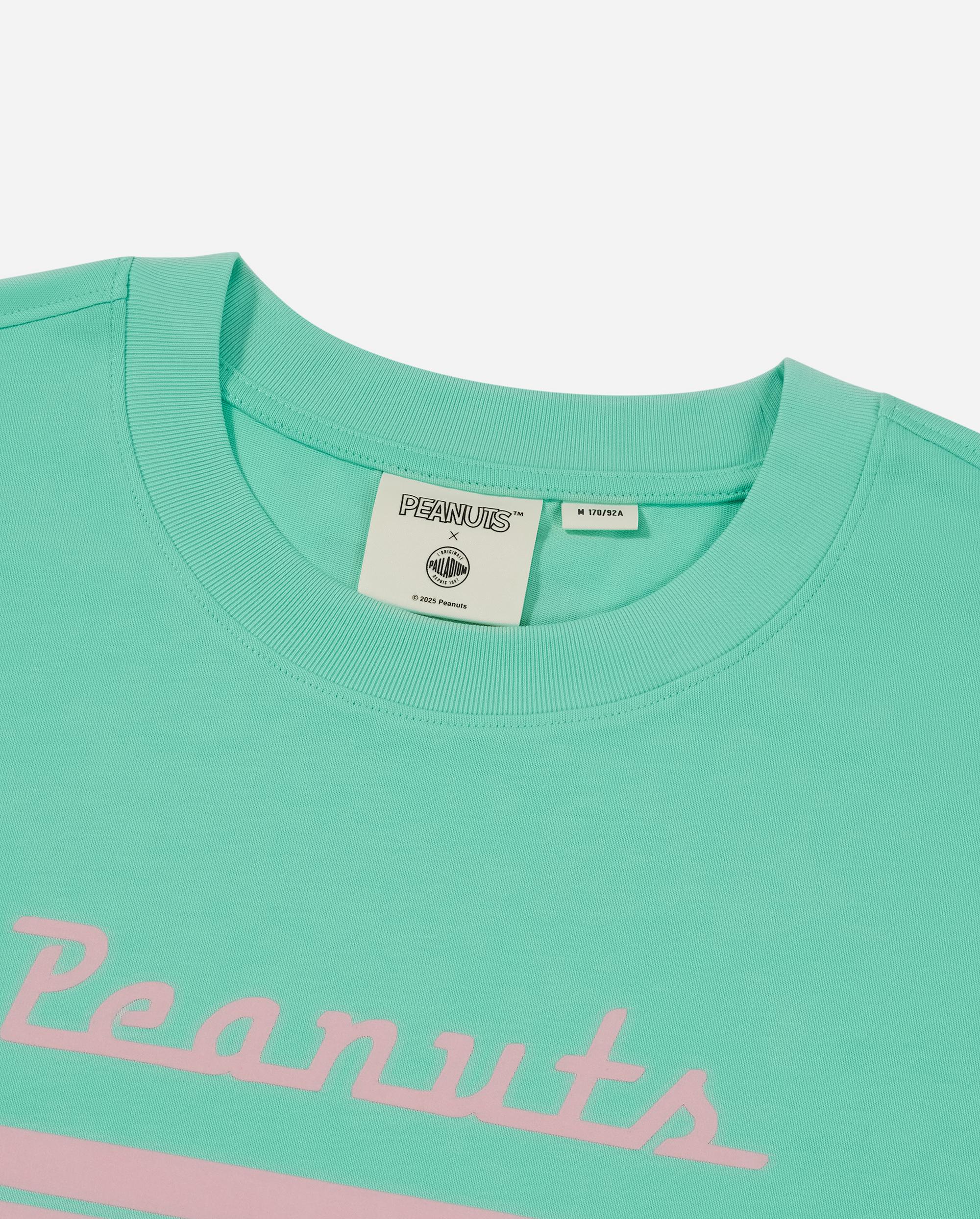 1012431-382 | PALLADIUM X SNOOPY LOGO LOOSE FIT COTTON T-SHIRT | ICE GREEN