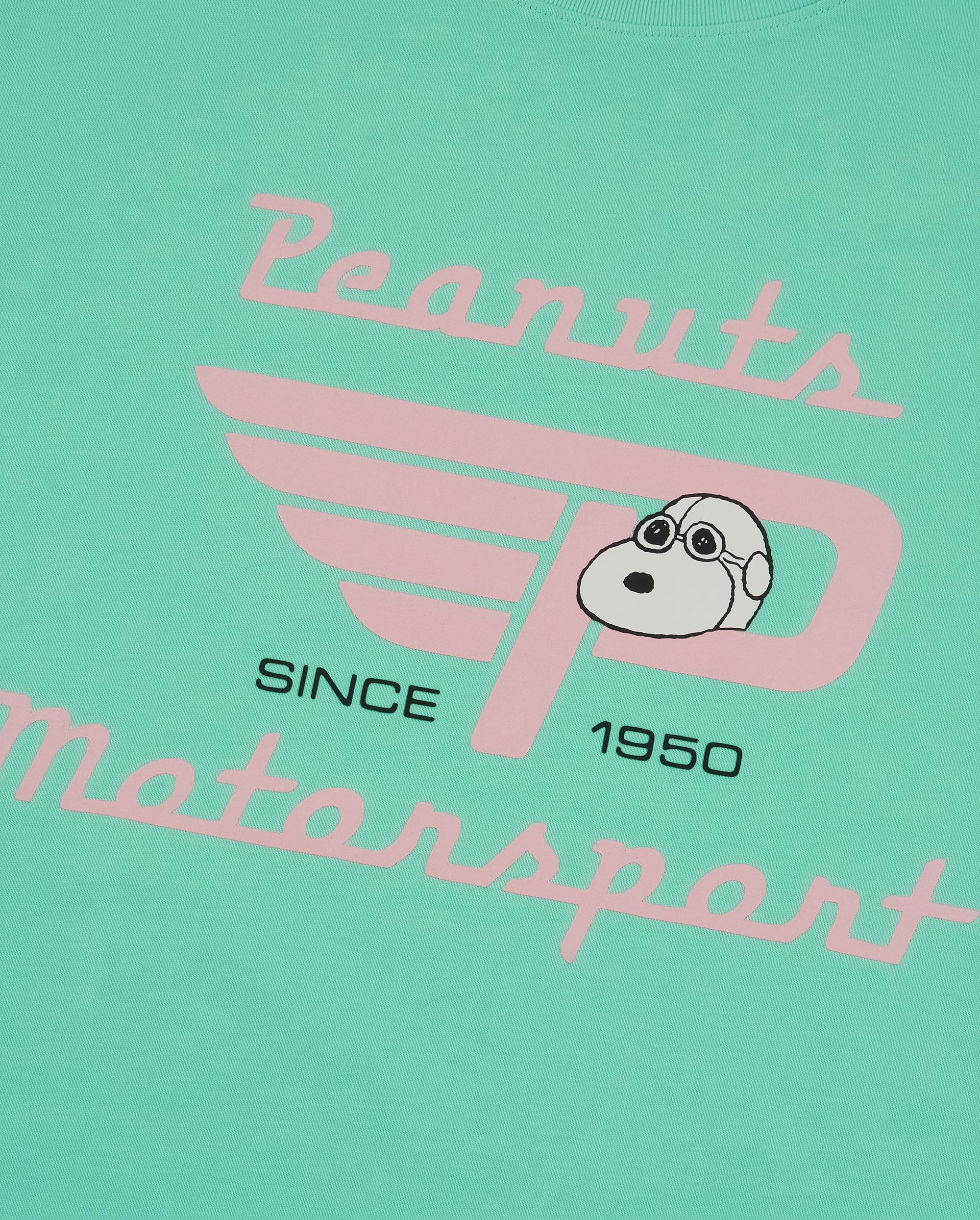 1012431-382 | PALLADIUM X SNOOPY LOGO LOOSE FIT COTTON T-SHIRT | ICE GREEN