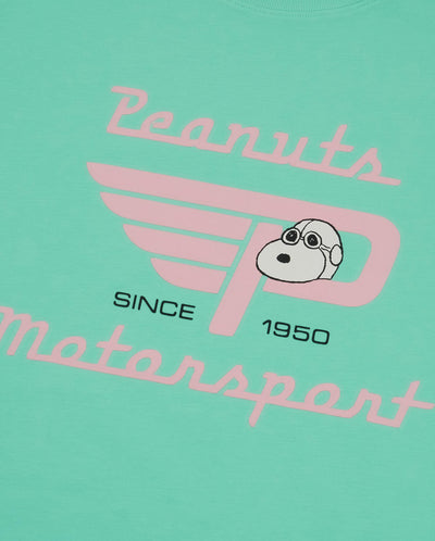 1012431-382 | PALLADIUM X SNOOPY LOGO LOOSE FIT COTTON T-SHIRT | ICE GREEN