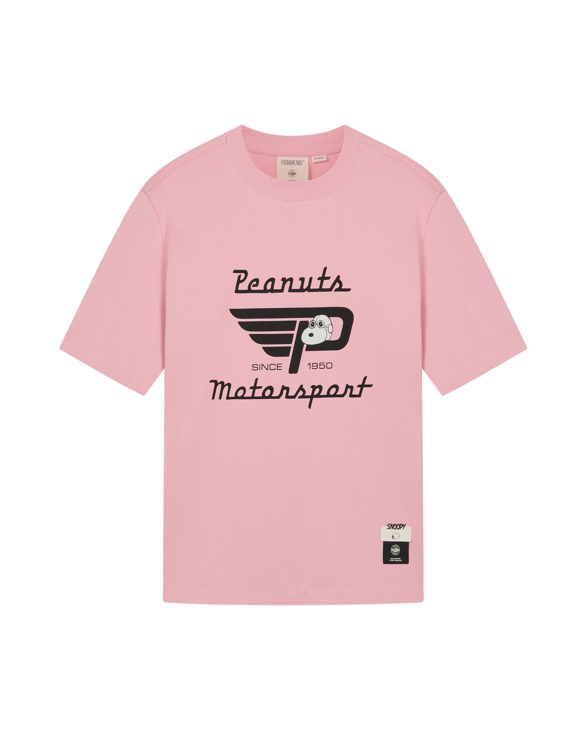 1012431-668 | PALLADIUM X SNOOPY LOGO LOOSE FIT COTTON T-SHIRT | CANDY PINK