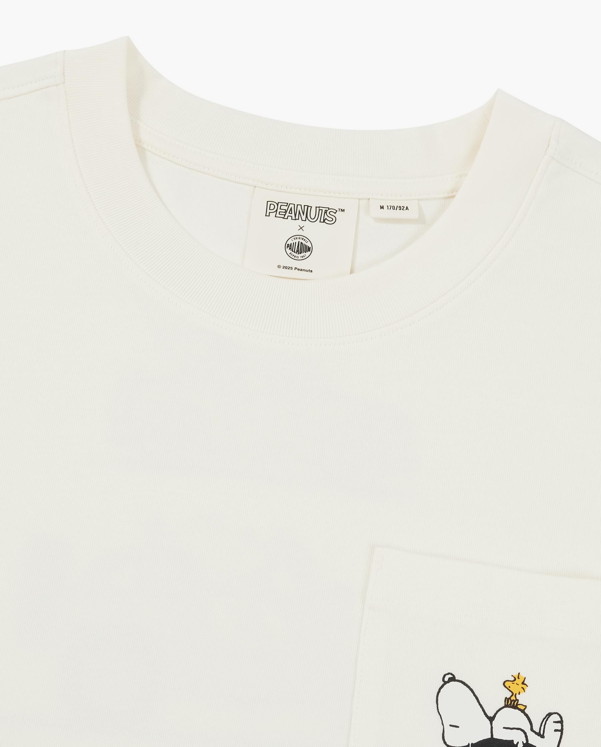 1012432-262 | PALLADIUM X SNOOPY LOGO LOOSE FIT COTTON T-SHIRT | MARSHMALLOW