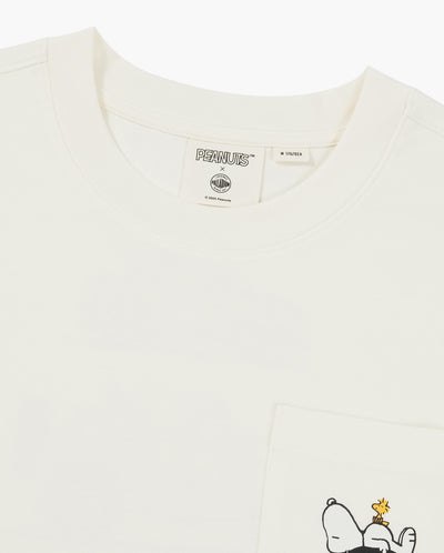1012432-262 | PALLADIUM X SNOOPY LOGO LOOSE FIT COTTON T-SHIRT | MARSHMALLOW